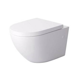 Závěsné wc WC Massi, 48x36cm, bezkołnierzowa, se sedadlem s pozvolným sklápěním Duro Decos, bílý