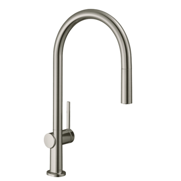 Dřezová baterie Hansgrohe Talis M54, páková, výška 435mm, výsuvná sprcha, 2jet, sBox, černá matnáný