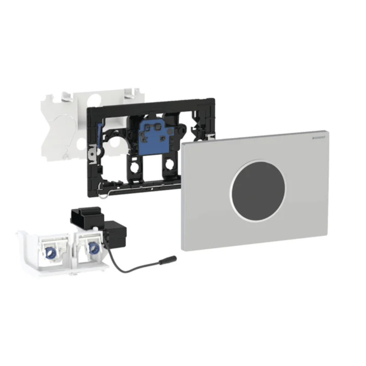 Elektronický souprava uruchamiający WC Geberit Public Sigma 10 ,černá/lesklý chrom, IR, síťové napájení