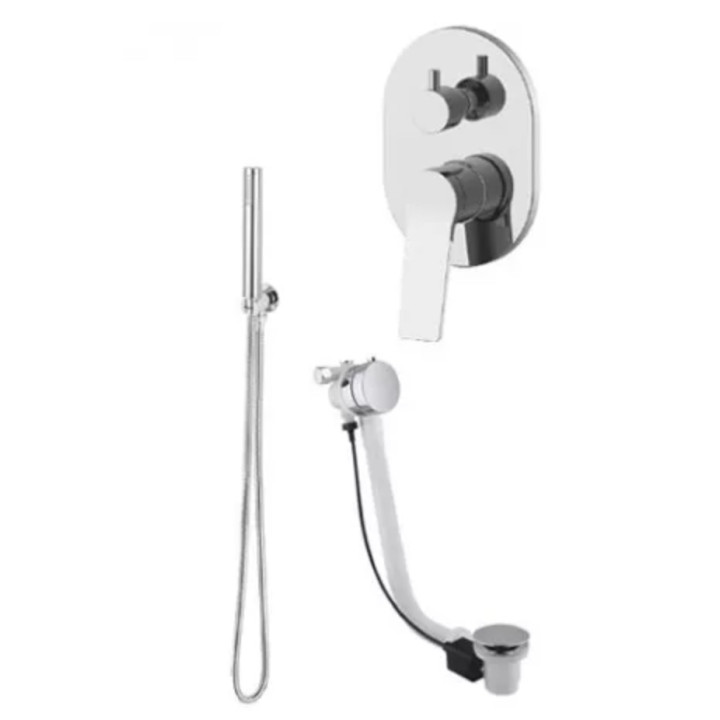 System sprchový Demm Shine, podomítkový, 2 výstupy vody, výtokové rameno 15cm, chrom