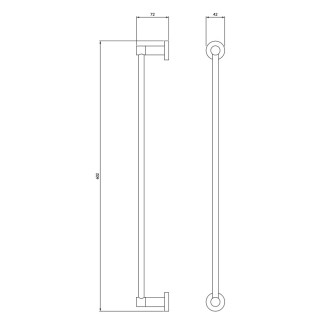 Věšák na ručník Omnires Modern Project, 60 cm, antracit