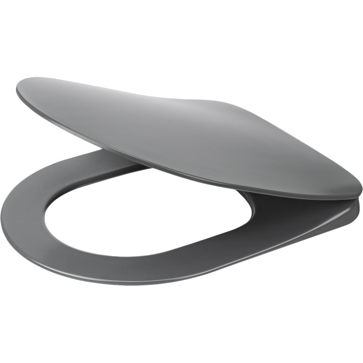 Mísa WC Deante Peonia Zero, 51x36cm, závěsná, bezkołnierzowa, antracit, titanium