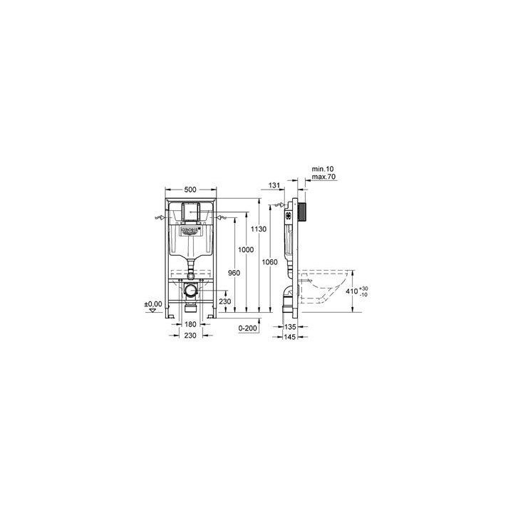 Modul podomítkový Grohe Fresh Rapid SL Skate Cosmopolitan 5w1 do WC wiszącego - akce 5:1