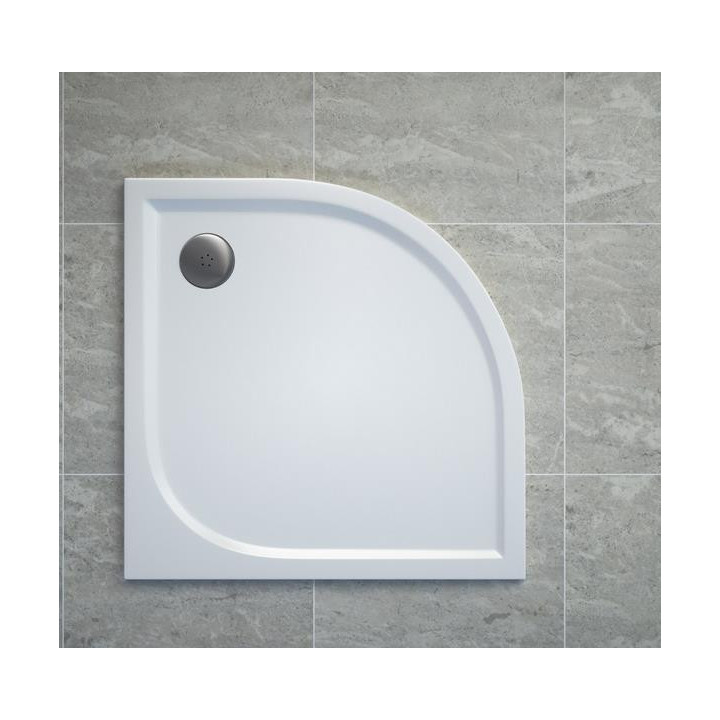 Sprchová vanička z konglomerátu SanSwiss Ila čtvrtkruhový 900x900mm, bílý