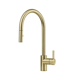 Dřezová baterie Franke Eos Neo, stojící, výška 433mm, výsuvná sprcha, szampańskie zlato