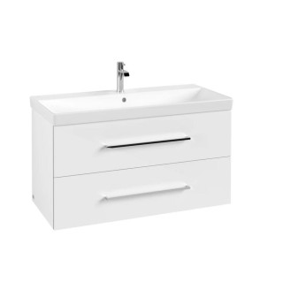 Skříňka pod umyvadlo Villeroy & Boch Avento kryształowy šedá, 96,7 x 52 x 44,7 cm, 2 szuflady- sanitbuy.pl