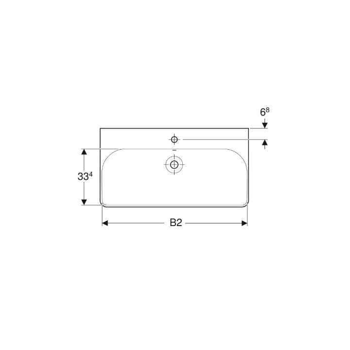 Geberit Smyle Square Umyvadlo, B120cm, H16.5cm, T48cm, z přepadem, bez otvoru pro baterii