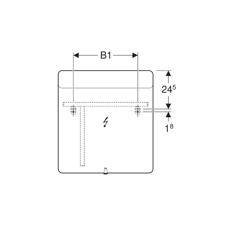 Geberit Option Square Osvětlené zrcadlo, B70cm, H65cm, T3.2cm, svítidlo nahoře, Hliník szczotkowane