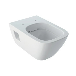 Geberit Smyle Square Závěsná mísa WC, s hlubokým splachováním, B35cm, H33cm, T49cm, zkrácená, Rimfree