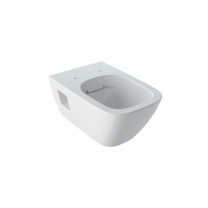 Geberit Smyle Square Závěsná mísa WC, s hlubokým splachováním, B35cm, H33cm, T49cm, zkrácená, Rimfree