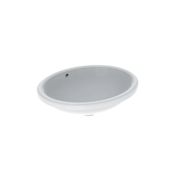 Geberit Variform Umyvadlo pod desku, oválný, B49.5cm, H18cm, T42cm, z přepadem, bez otvoru pro baterii