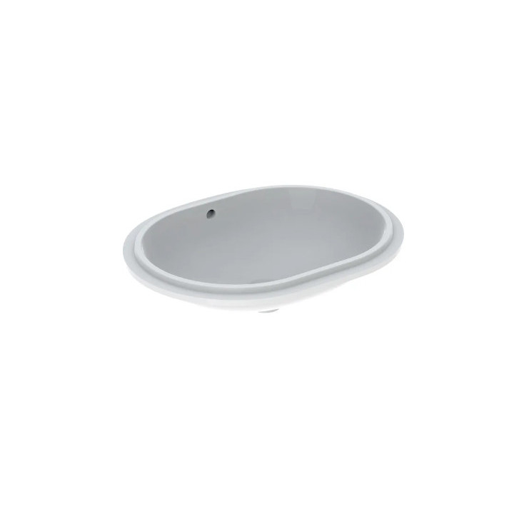 Geberit Variform Umyvadlo pod desku, oválný, B56cm, H18cm, T46cm, z přepadem, bez otvoru pro baterii