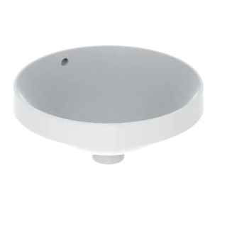 Geberit Variform Zápustné umyvadlo, kulatá, D40cm, H17.8cm, z přepadem, bez otvoru pro baterii