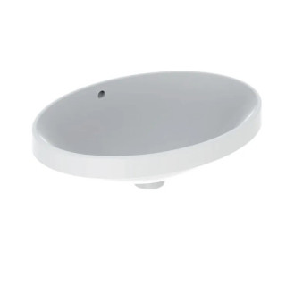 Geberit Variform Zápustné umyvadlo, oválný, B50cm, H17.8cm, T40cm, bez přepadu, bez otvoru pro baterii