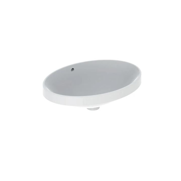 Geberit Variform Zápustné umyvadlo, oválný, B50cm, H17.8cm, T40cm, bez přepadu, bez otvoru pro baterii