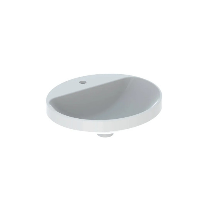 Geberit Variform Zápustné umyvadlo, oválný, B50cm, H17.8cm, T45cm, z přepadem, s otvorem pro baterii