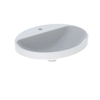 Geberit Variform Zápustné umyvadlo, oválný, B55cm, H17.8cm, T45cm, z přepadem, s otvorem pro baterii