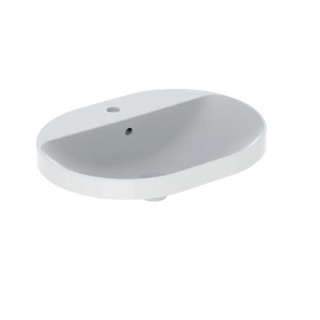 Geberit Variform Zápustné umyvadlo, eliptyczna, B60cm, H17.8cm, T40cm, bez přepadu, bez otvoru pro baterii