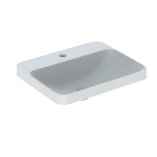 Geberit Variform Zápustné umyvadlo, obdélníková, B55cm, H17.8cm, T45cm, z přepadem, s otvorem pro baterii