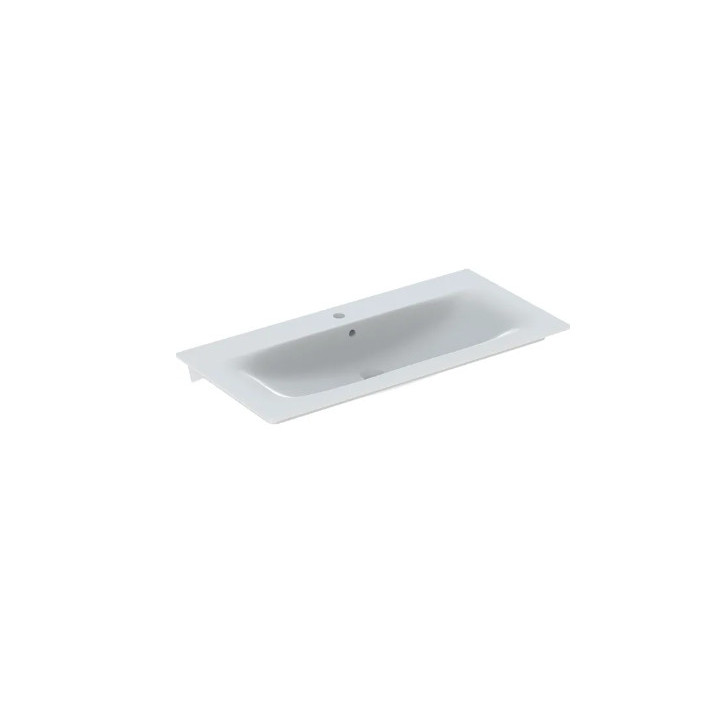 Geberit Selnova Square Umyvadlo nábytkové, B80cm, H16.8cm, T48cm, cienki rant, z přepadem,  s otvorem pro baterii