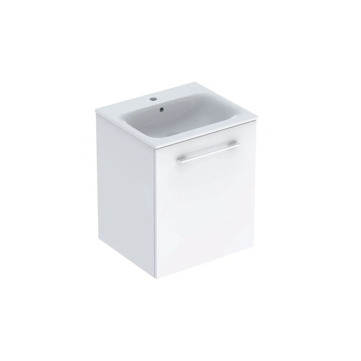 Geberit Selnova Square Souprava szafki pod umyvadlo, z jednymi drzwiami, B55cm, H65.2cm, T50.2cm, bílý, s umyvadlem meblową, cie