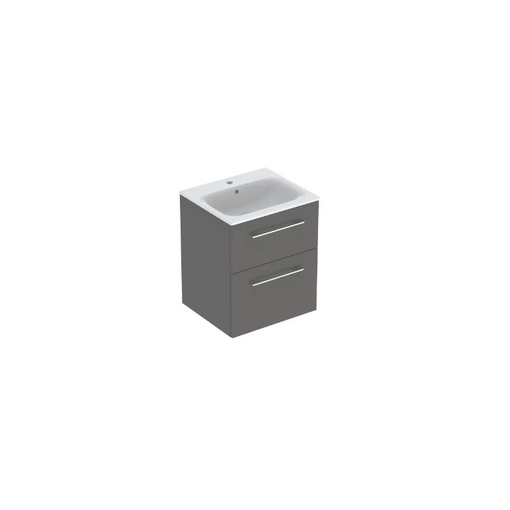 Geberit Selnova Square Souprava szafki pod umyvadlo, z dwiema szufladami, B55cm, H65.2cm, T50.2cm, bílý, s umyvadlem meblową, ci