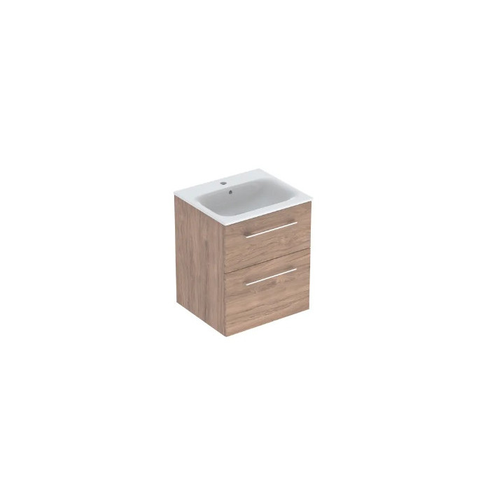 Geberit Selnova Square Souprava szafki pod umyvadlo, z dwiema szufladami, B55cm, H65.2cm, T50.2cm, lava, s umyvadlem meblową, ci