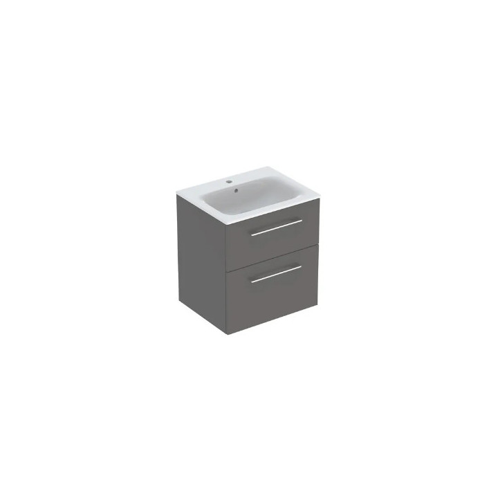 Geberit Selnova Square Souprava szafki pod umyvadlo, z dwiema szufladami, B60cm, H65.2cm, T50.2cm, bílý, s umyvadlem meblową, ci