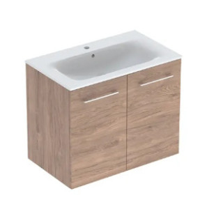 Geberit Selnova Square Souprava szafki pod umyvadlo, z dwojgiem dveře, B80cm, H65.2cm, T50.2cm, lava, s umyvadlem meblową, cienk