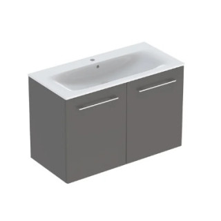 Geberit Selnova Square Souprava szafki pod umyvadlo, z dwojgiem dveře, B100cm, H65.2cm, T50.2cm, bílý, s umyvadlem meblową, cien