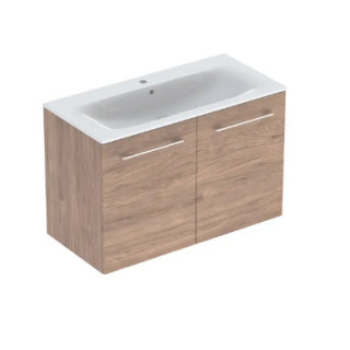 Geberit Selnova Square Souprava szafki pod umyvadlo, z dwojgiem dveře, B100cm, H65.2cm, T50.2cm, lava, s umyvadlem meblową, cien