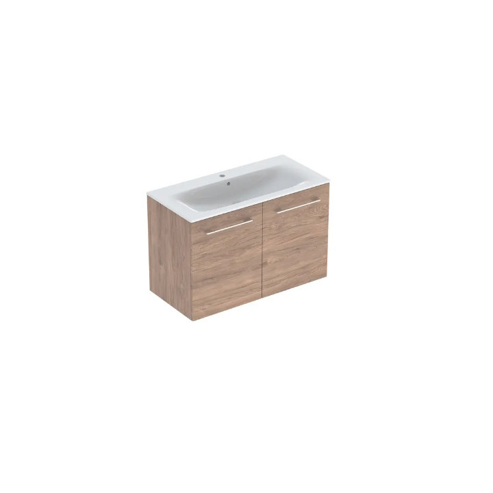 Geberit Selnova Square Souprava szafki pod umyvadlo, z dwojgiem dveře, B100cm, H65.2cm, T50.2cm, lava, s umyvadlem meblową, cien