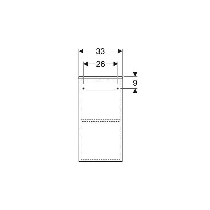 Geberit Selnova Square Skříňka boční, B33cm, H65cm, T29.7cm, z jednymi drzwiami, lava