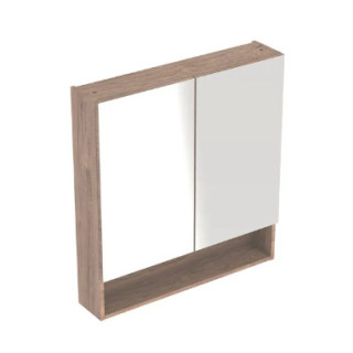 Geberit Selnova Square Zrcadlová skříňka, B78.8cm, H85cm, T17.5cm, z dwojgiem dveře, lava