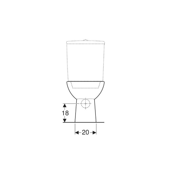 Geberit Selnova Stojící mísa WC do spłuczki nasadzanej, s hlubokým splachováním, B36cm, H39cm, T67cm, odtok vodorovný