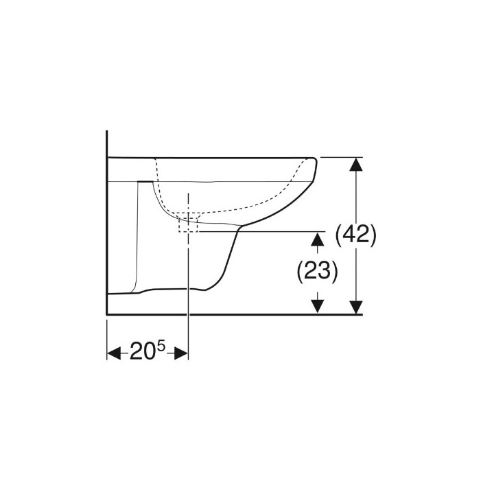 Geberit Selnova Závěsný bidet, B35cm, H34.5cm, T53cm, z přepadem, s otvorem pro baterii