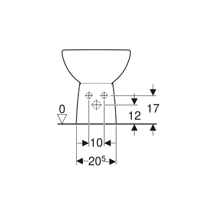 Geberit Selnova Bidet volně stojící, B35.8cm, H39cm, T54cm, z přepadem, s otvorem pro baterii