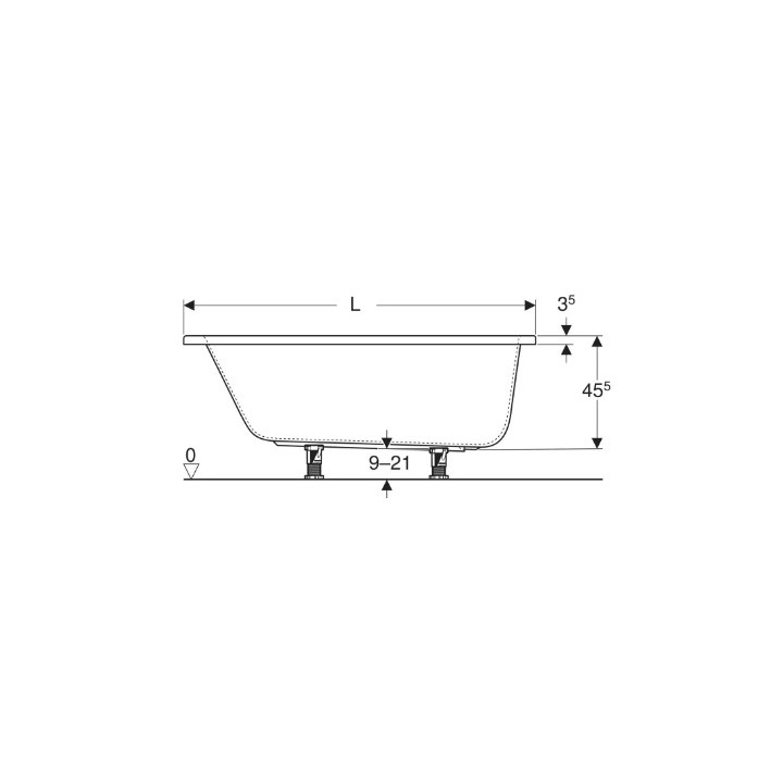PERFECT vana obdélníková 170x75 cm - bílá