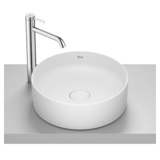 TERRA Umyvadlo na postavení na desku kulatá 39 cm Fineceramic® CZARNY MAT