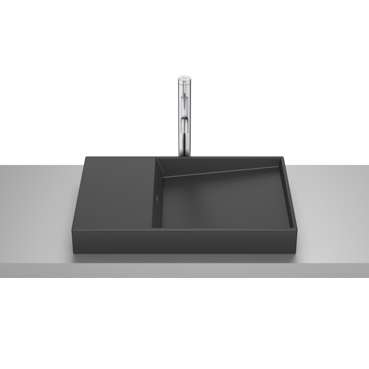 HORIZON Umyvadlo na postavení na desku DASH 60x38 cm BIAŁY POŁYSK