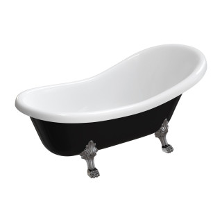 Vana volně stojící OMNIRES ATENA COMFORT M+, 168x76cm - bílý / černá lesklá