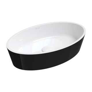 Umyvadlo na postavení na desku OMNIRES BARI M+ , 50 x 30 cm -  bílý / šedá lesklá
