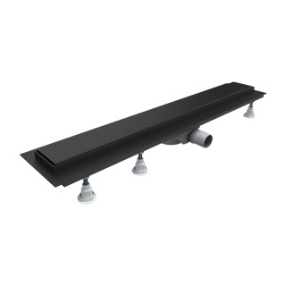 Sprchový lineární odtok OMNIRES LOWFIX z maskownicą pełną, 70 cm - černá