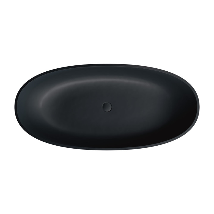 Vana volně stojící OMNIRES SHELL M+, 160 x 75 cm, se sifonem - black lava 
