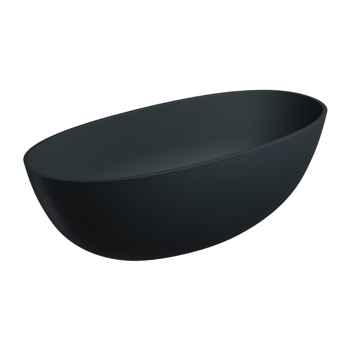 Vana volně stojící OMNIRES SHELL M+, 160 x 75 cm, se sifonem - black lava 