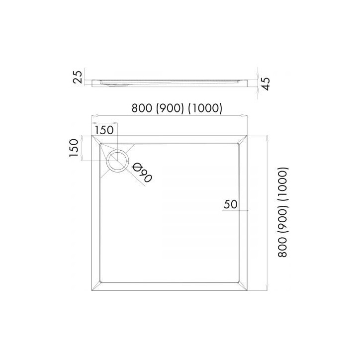 Oltens Superior sprchová vanička półokragły 90x90 cm akrylátový - bílý