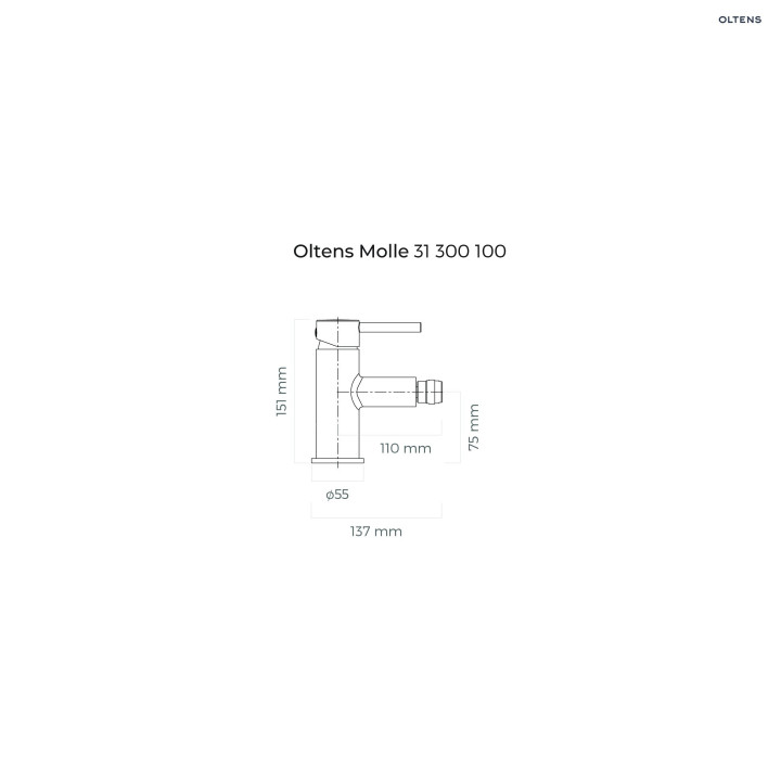 Oltens Molle bidetová baterie stojící - chrom