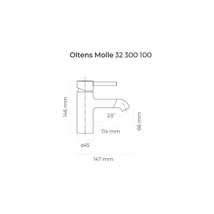 Oltens Molle umyvadlová baterie stojící - černá matnáný