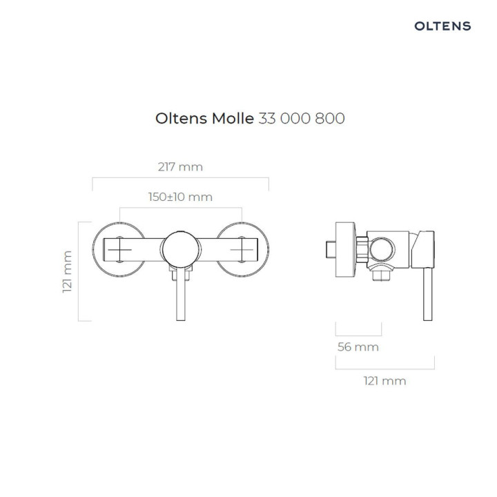 Oltens Molle sprchová baterie stěnová - černá matnáný