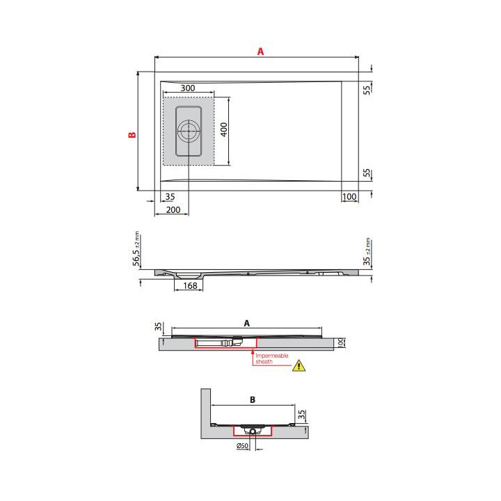 Čtvercová sprchová vanička Novellini Kali A 90x90x5,5cm akrylátový bílý